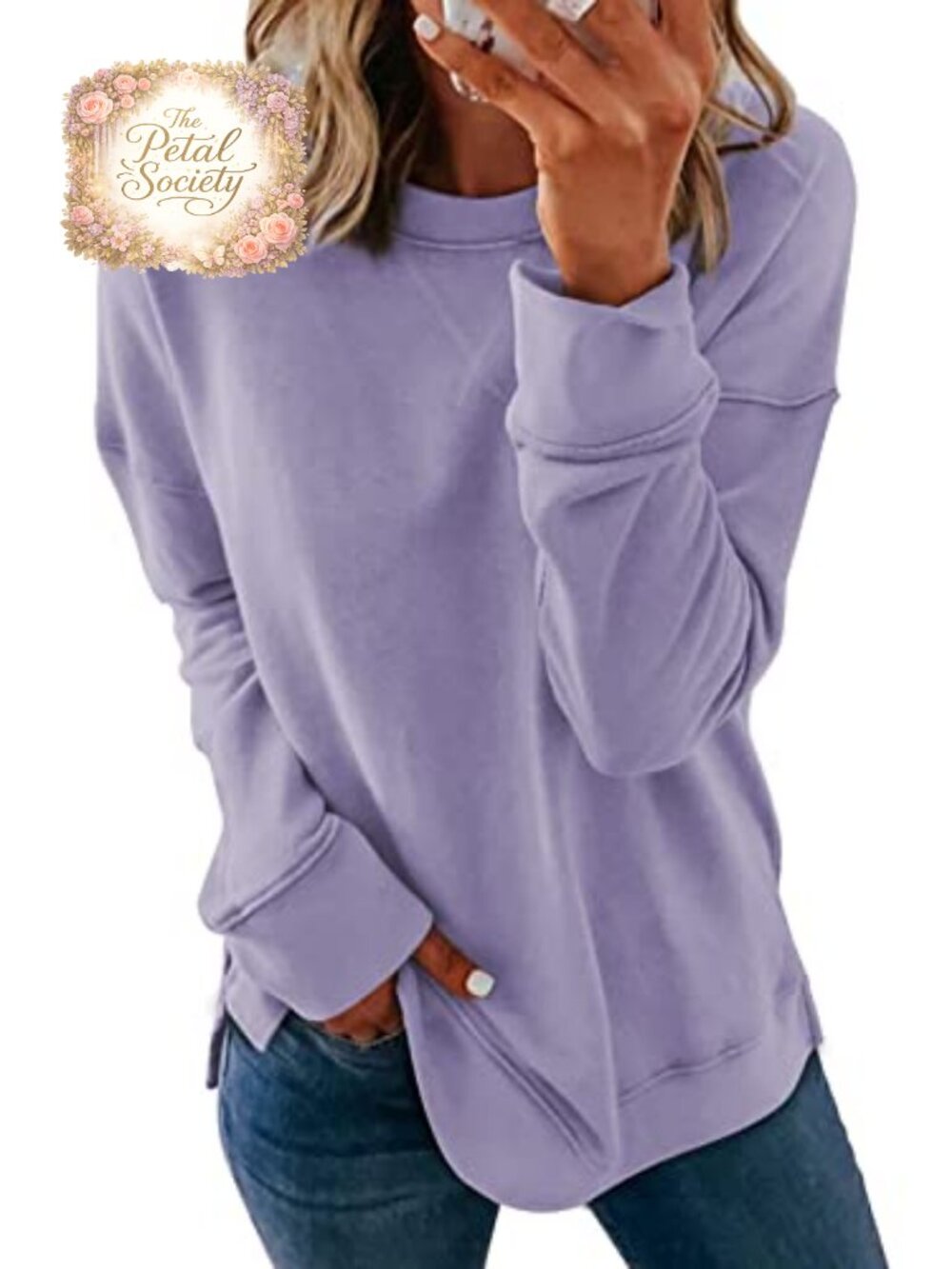 Dokotoo Women's Crew Neck Sweatshirt Loose Long Sleeve Pullover Top